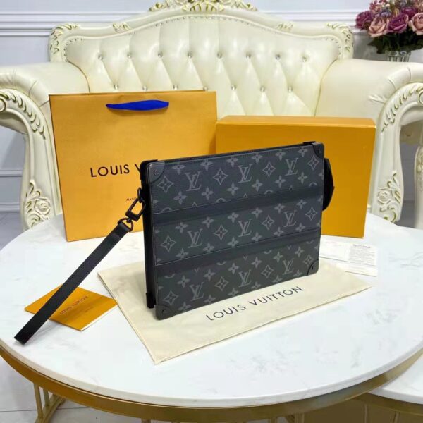 Louis Vuitton LV Unisex Trunk Pouch Black Monogram Eclipse Canvas Leather (4)
