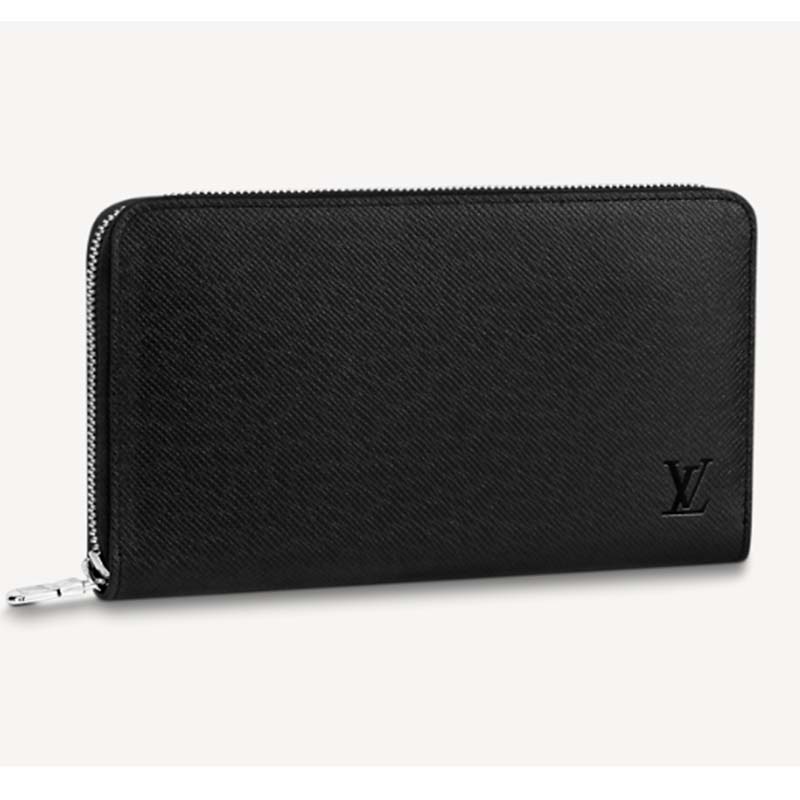 Louis Vuitton Black Taiga Leather Zippy Organizer XL Travel Wallet Clutch  861485