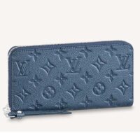 Louis Vuitton LV Unisex Zippy Wallet Navy Nacre Embossed Grained Cowhide Leather (2)