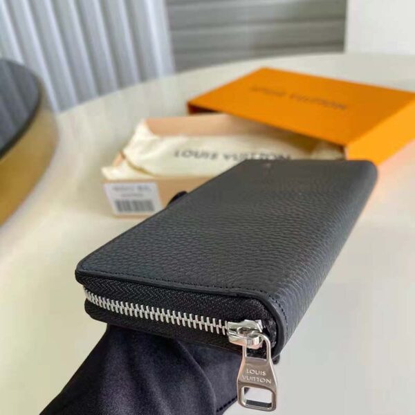 Louis Vuitton LV Unisex Zippy Wallet Vertical Taiga Black Cowhide Leather (1)
