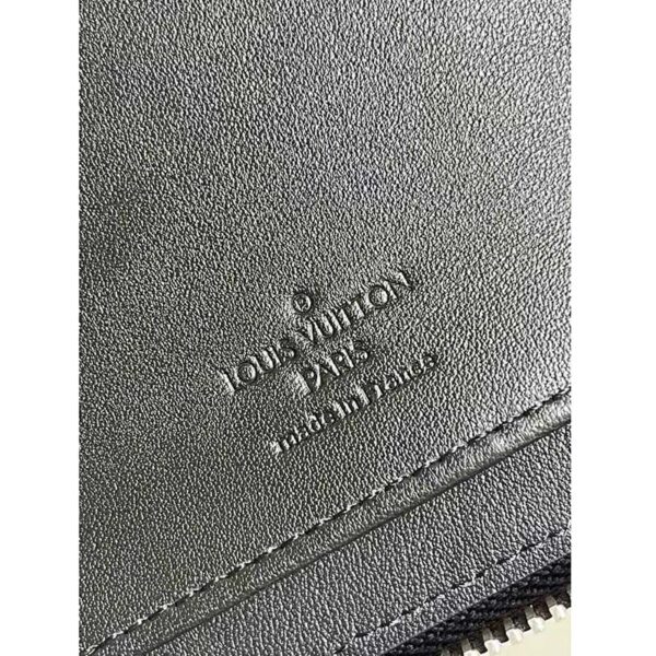 Louis Vuitton LV Unisex Zippy Wallet Vertical Taiga Black Cowhide Leather (7)