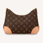 Sac à main Louis Vuitton LV Boulogne pour femme en toile enduite monogrammée beige et marron