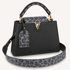 Louis Vuitton LV Women Capucines BB Handbag Black Taurillon Leather