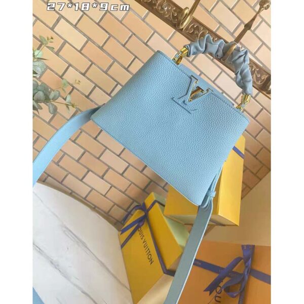 Louis Vuitton LV Women Capucines BB Handbag Dusk Blue Taurillon Calfskin (12)