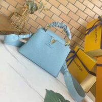 Louis Vuitton LV Women Capucines BB Handbag Dusk Blue Taurillon Calfskin
