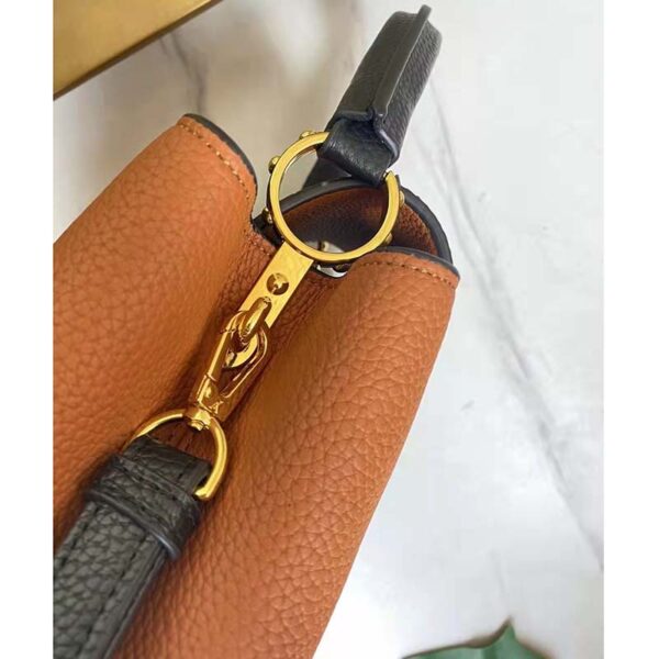 Louis Vuitton LV Women Capucines BB Handbag Gold Noir Taurillon Leather (8)