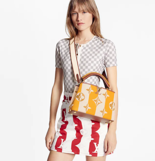Louis Vuitton LV Women Capucines BB Handbag Yellow Calfskin Canvas (1)