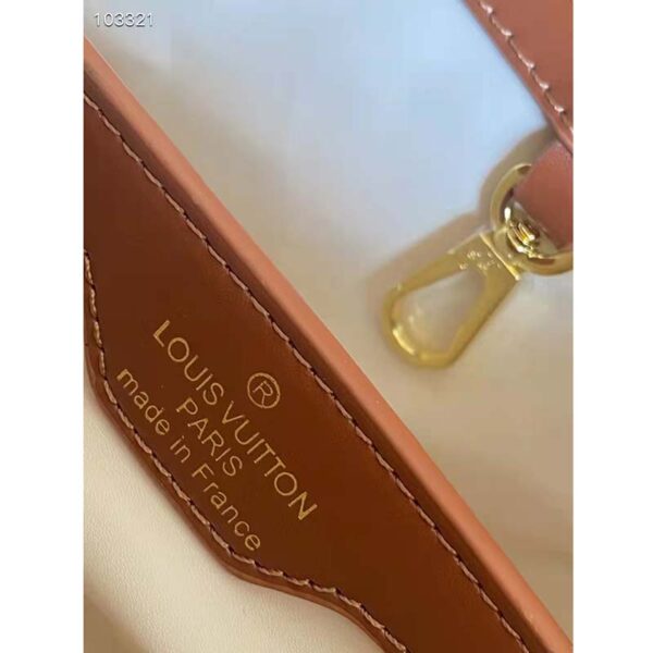 Louis Vuitton LV Women Capucines BB Handbag Yellow Calfskin Canvas (12)
