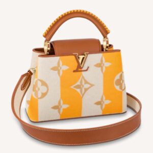 Louis Vuitton LV Women Capucines BB Handbag Yellow Calfskin Canvas