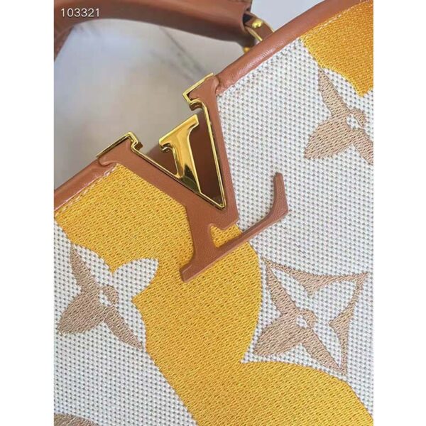 Louis Vuitton LV Women Capucines BB Handbag Yellow Calfskin Canvas (8)