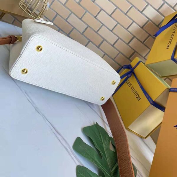 Louis Vuitton LV Women Capucines MM Handbag Cream Taurillon Leather (10)