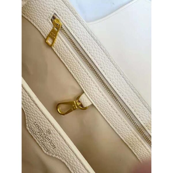 Louis Vuitton LV Women Capucines MM Handbag Cream Taurillon Leather (2)