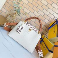Louis Vuitton LV Women Capucines MM Handbag Cream Taurillon Leather