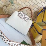 Louis Vuitton LV Women Capucines MM Handbag Cream Taurillon Leather - Image 4