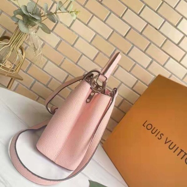 Louis Vuitton LV Women Capucines MM Handbag Magnolia Pink Taurillon Leather (1)