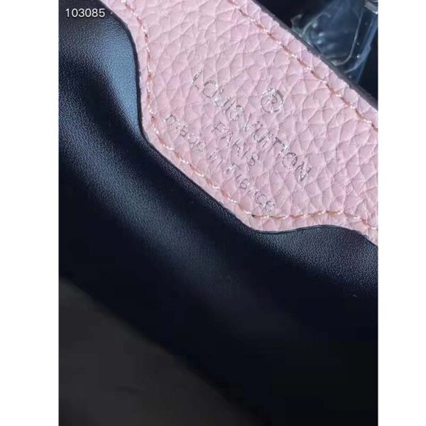 Louis Vuitton LV Women Capucines MM Handbag Magnolia Pink Taurillon Leather (11)