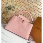 Louis Vuitton LV Women Capucines MM Handbag Magnolia Pink Taurillon Leather - immagine 2