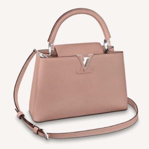 Louis Vuitton LV Women Capucines MM Handbag Magnolia Pink Taurillon Leather