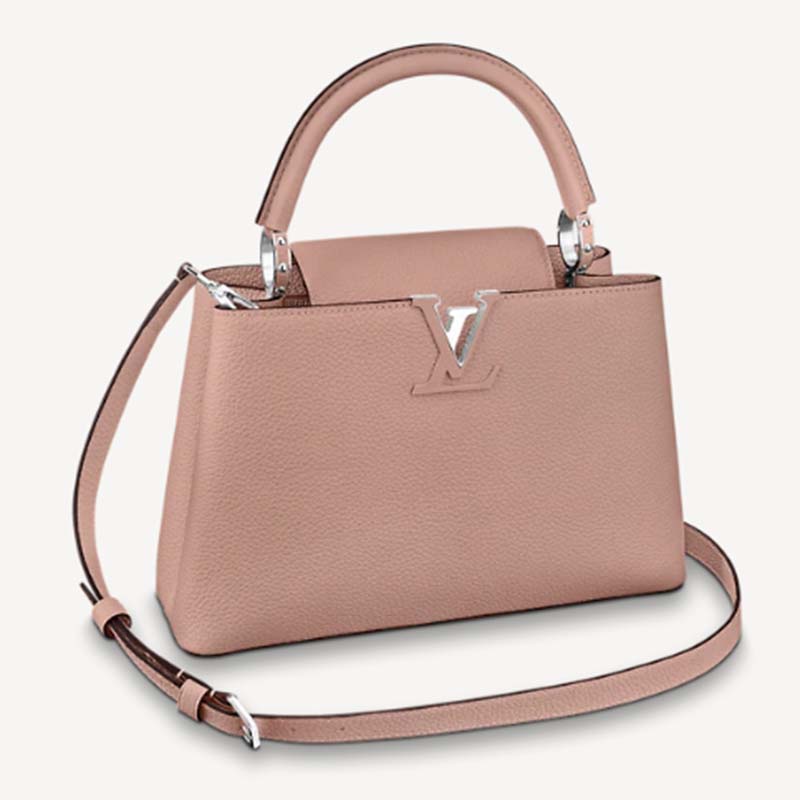 Louis Vuitton Galet/Pink Taurillon Leather Capucines MM Bag Louis Vuitton