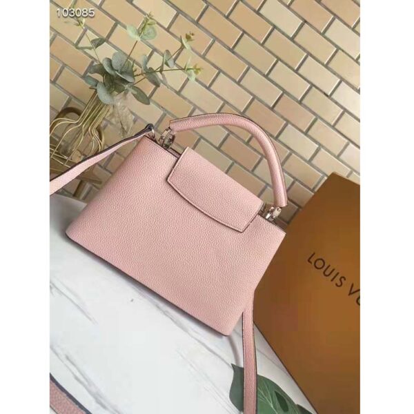 Louis Vuitton LV Women Capucines MM Handbag Magnolia Pink Taurillon Leather (5)