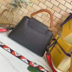 Louis Vuitton LV Women Capucines MM Handbag Noir Black Rouge Taurillon Leather - immagine 3