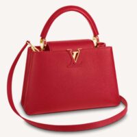 Louis Vuitton LV Women Capucines MM Handbag Scarlet Red Taurillon Leather