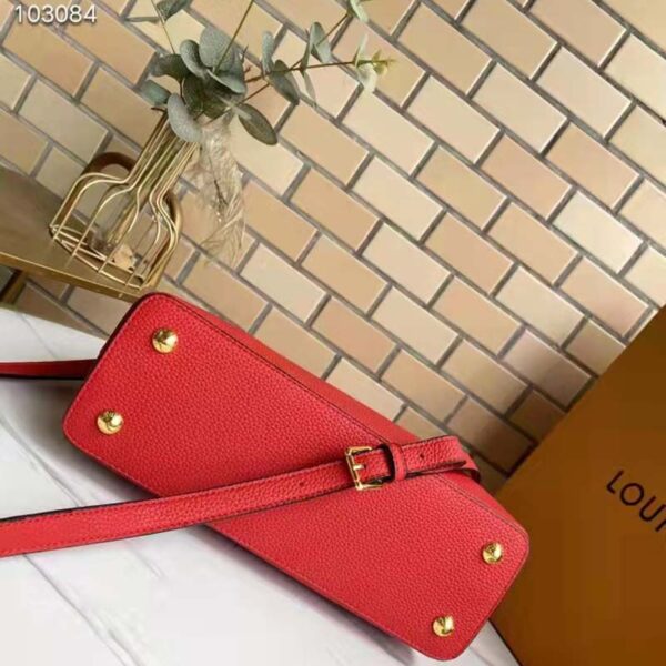 Louis Vuitton LV Women Capucines MM Handbag Scarlet Red Taurillon Leather (5)