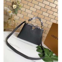 Louis Vuitton LV Women Capucines Mini Handbag Black Taurillon Leather Python Skin