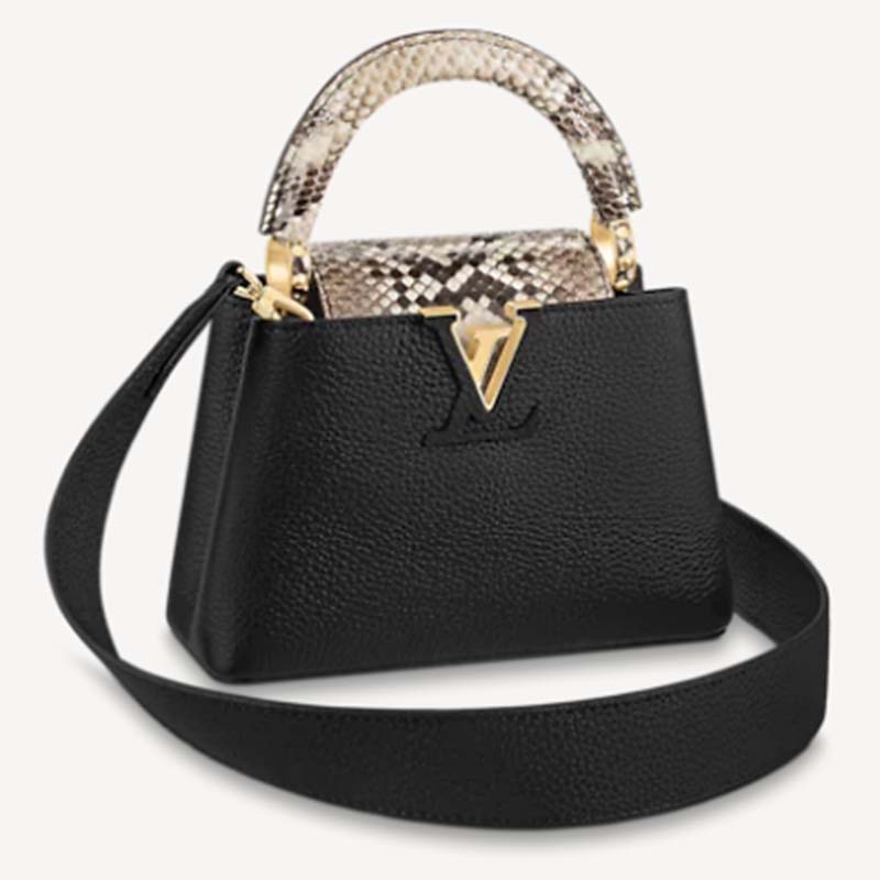 Louis Vuitton Black Taurillon Leather Capucines Mini Nm