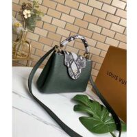 Louis Vuitton LV Women Capucines Mini Handbag Green Taurillon Leather Python Skin