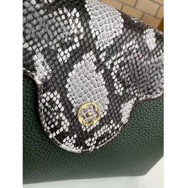 Louis Vuitton LV Women Capucines Mini Handbag Green Taurillon Leather Python Skin (9)