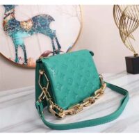 Louis Vuitton LV Women Coussin BB Handbag Emerald Monogram Embossed Puffy Lambskin (12)