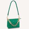 Louis Vuitton LV Women Coussin BB Handbag Emerald Monogram Embossed Puffy Lambskin