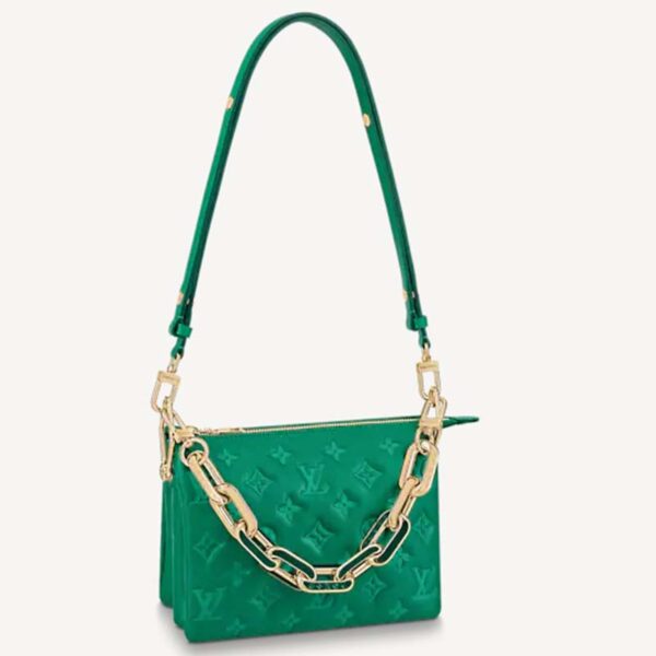 Louis Vuitton LV Women Coussin BB Handbag Emerald Monogram Embossed Puffy Lambskin (12)