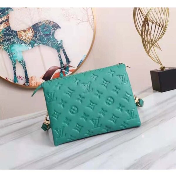 Louis Vuitton LV Women Coussin BB Handbag Emerald Monogram Embossed Puffy Lambskin (2)