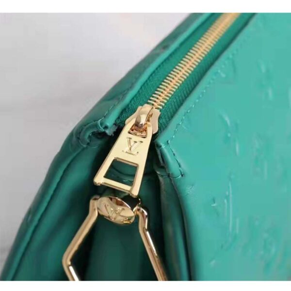 Louis Vuitton LV Women Coussin BB Handbag Emerald Monogram Embossed Puffy Lambskin (6)