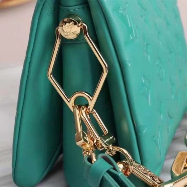 Louis Vuitton LV Women Coussin BB Handbag Emerald Monogram Embossed Puffy Lambskin (7)