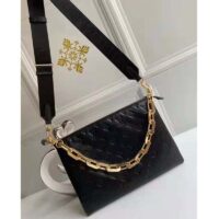 Louis Vuitton LV Women Coussin MM Handbag Black Monogram Embossed Puffy Lambskin (2)