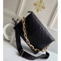 Louis Vuitton LV Women Coussin MM Handbag Black Monogram Embossed Puffy Lambskin (2)