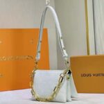 Louis Vuitton LV Women Coussin PM Cream Monogram-Embossed Puffy Lambskin Calfskin – Image 3