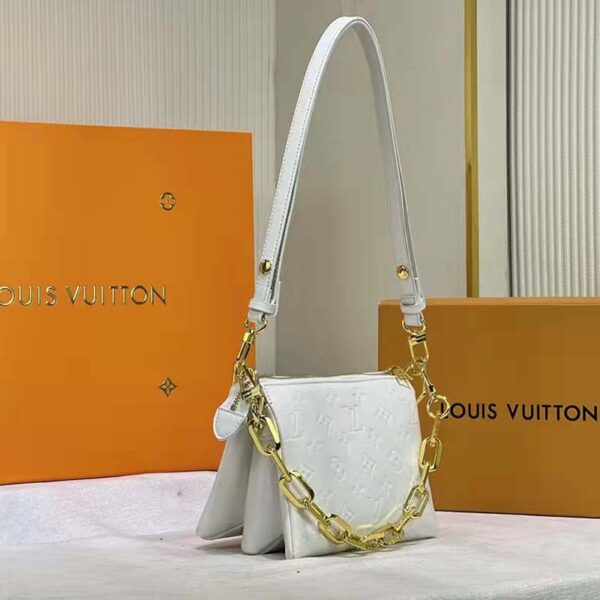 Louis Vuitton LV Women Coussin PM Cream Monogram-Embossed Puffy Lambskin Calfskin (2)