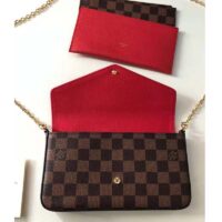 Louis Vuitton LV Women Félicie Pochette Brown Damier Ebene Coated Canvas