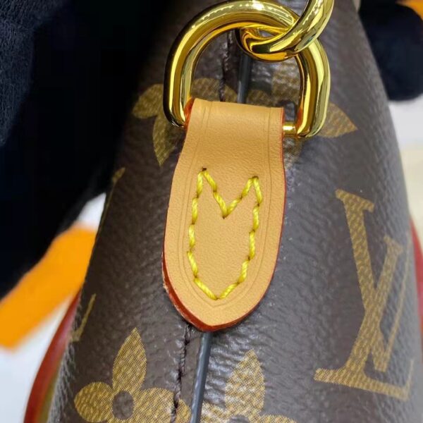 Louis Vuitton LV Women Fold Me Pouch Brown Monogram Canvas Cowhide Leather (12)