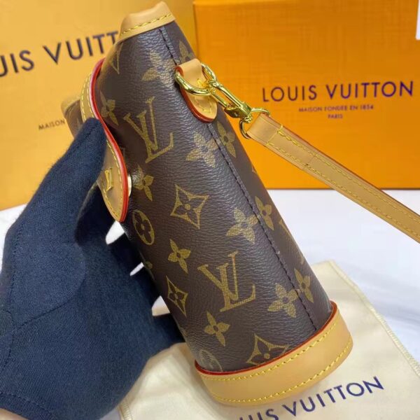 Louis Vuitton LV Women Fold Me Pouch Brown Monogram Canvas Cowhide Leather (9)