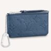 Louis Vuitton LV Women Key Pouch Navy Nacre Embossed Grained Cowhide Leather