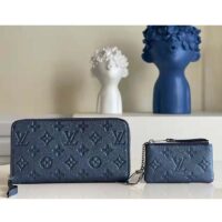 Louis Vuitton LV Women Key Pouch Navy Nacre Embossed Grained Cowhide Leather