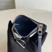 Louis Vuitton LV Women Key Pouch Navy Nacre Embossed Grained Cowhide Leather