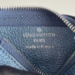 Louis Vuitton LV Women Key Pouch Navy Nacre Embossed Grained Cowhide Leather - Image 7