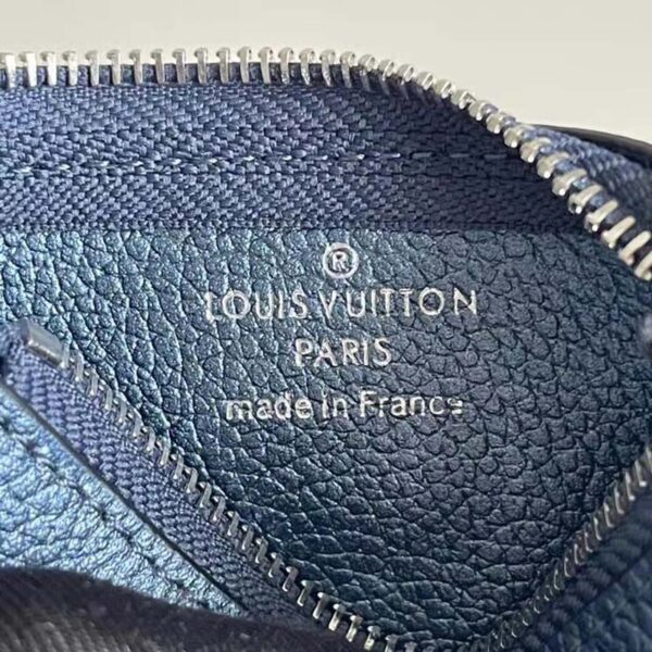 Louis Vuitton LV Women Key Pouch Navy Nacre Embossed Grained Cowhide Leather (6)
