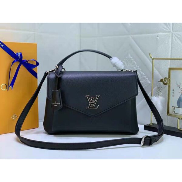 Louis Vuitton LV Women Mylockme Chain Bag Black Soft Grained Calfskin (1)